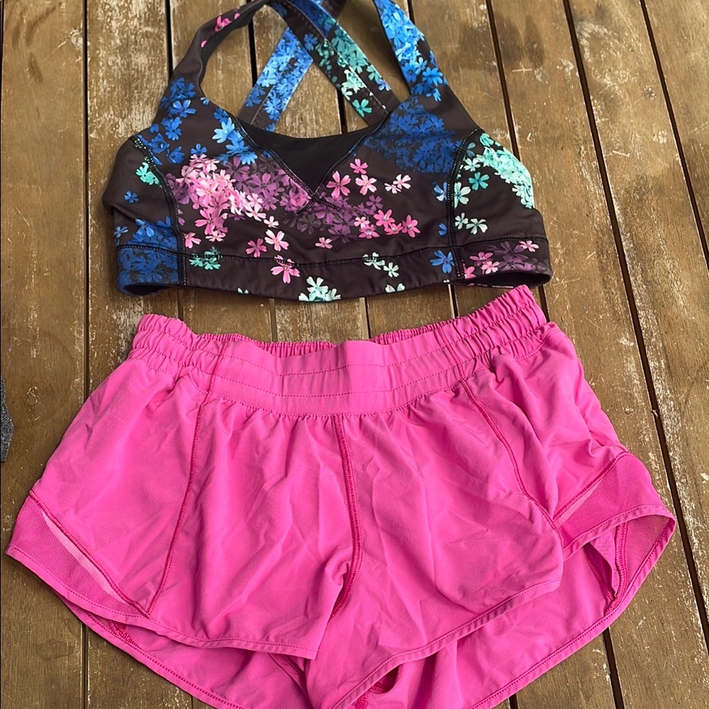 lululemon set hotty hot size 6 2.5 + sports bra